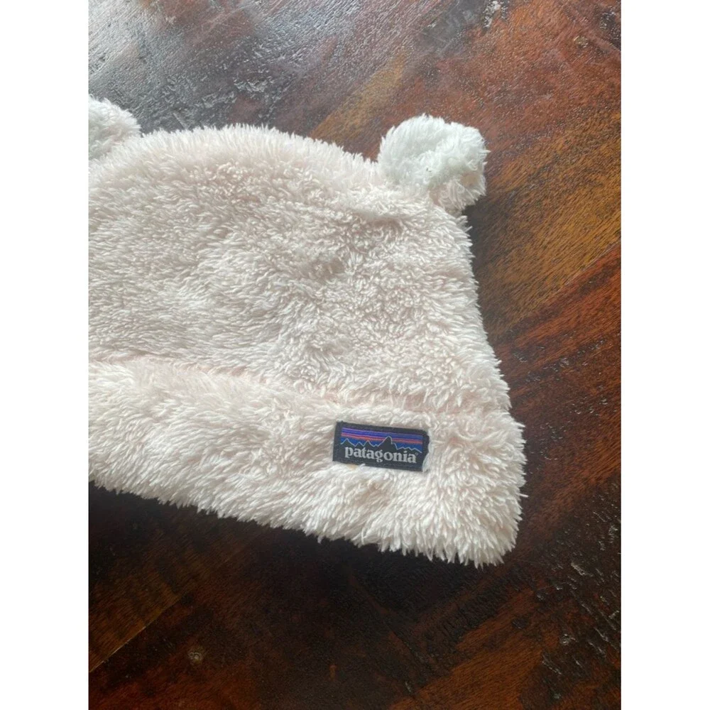 Patagonia Baby Furry Friends Fleece Hat girls size 2t-5t pink beanie bear